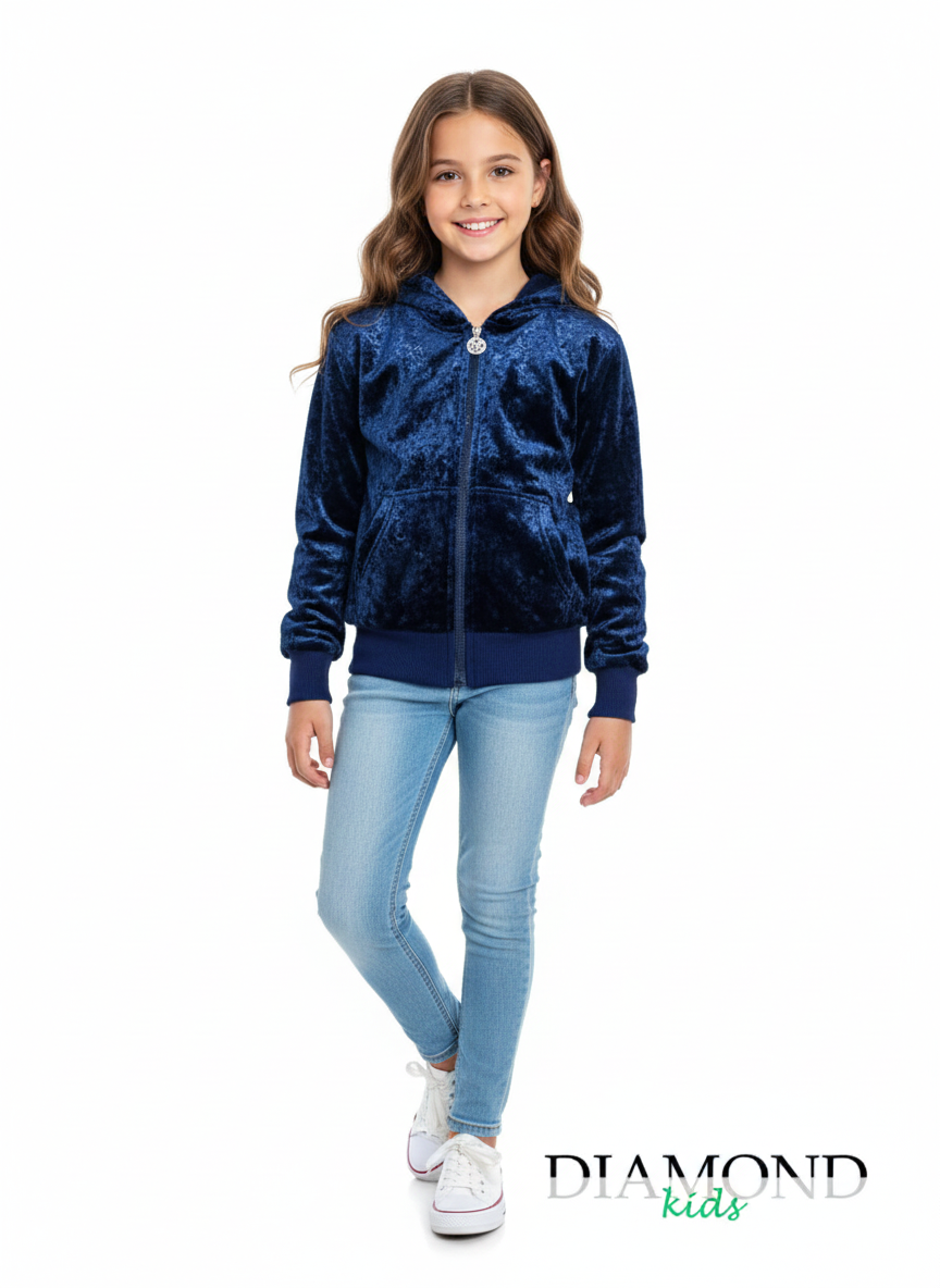 Felpa Bambina Pile blu