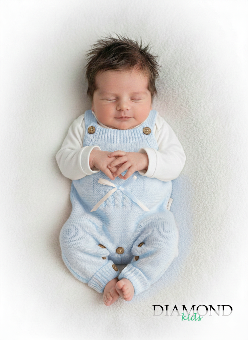 Salopette Neonata orsetto celeste