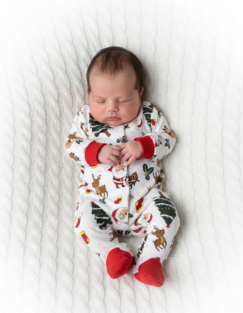 Noel Baby Romper White and Red