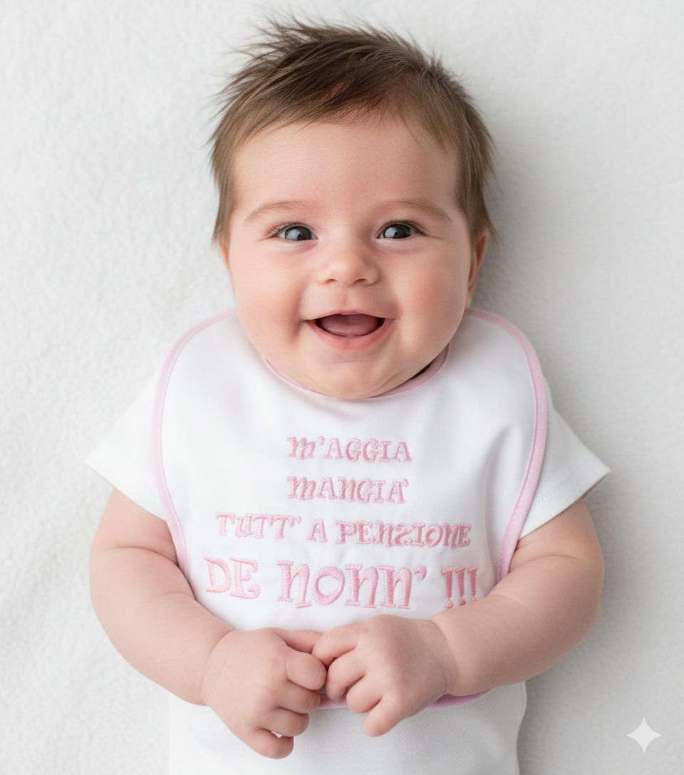 Bavetta Neonato Nonni Nancy baby rosa