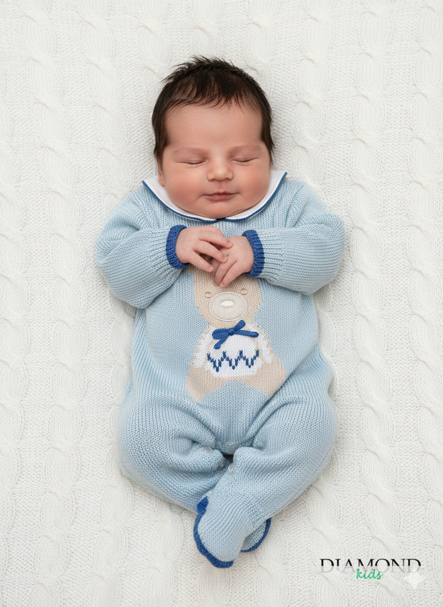 Tutina Neonato orsetto azzurra