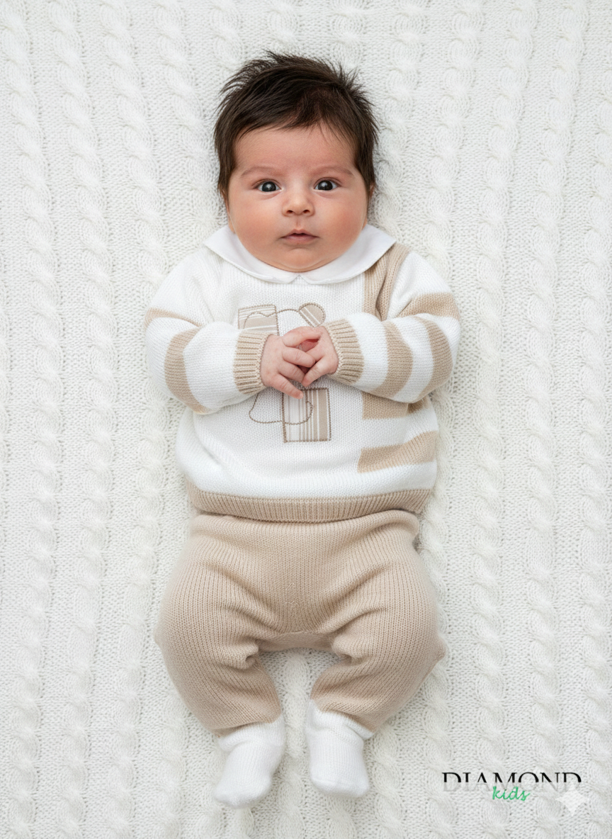 Tutina Neonato orsetto completo beige