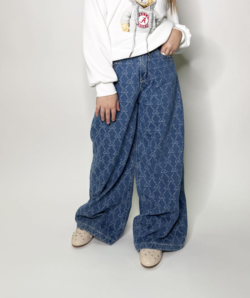 Jeans Bambina balloon blu