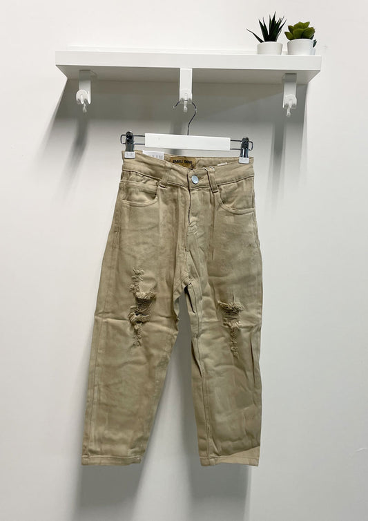 Pantalone Bambino Destroyed beige