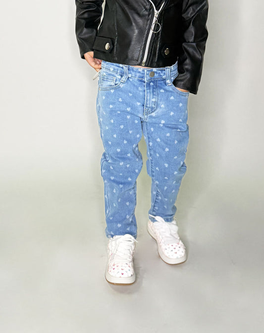 Jeans Neonata blu heart