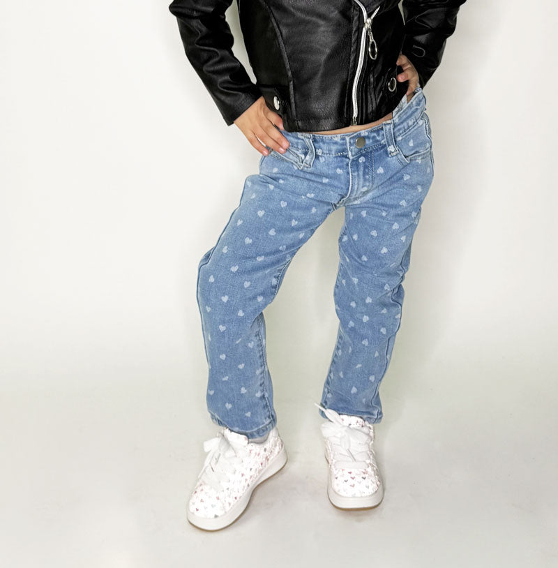 Jeans Neonata blu heart