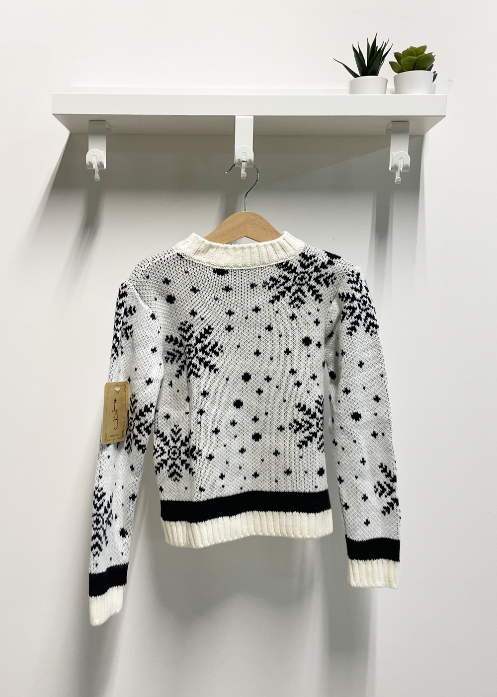 White Reindeer Baby Sweater