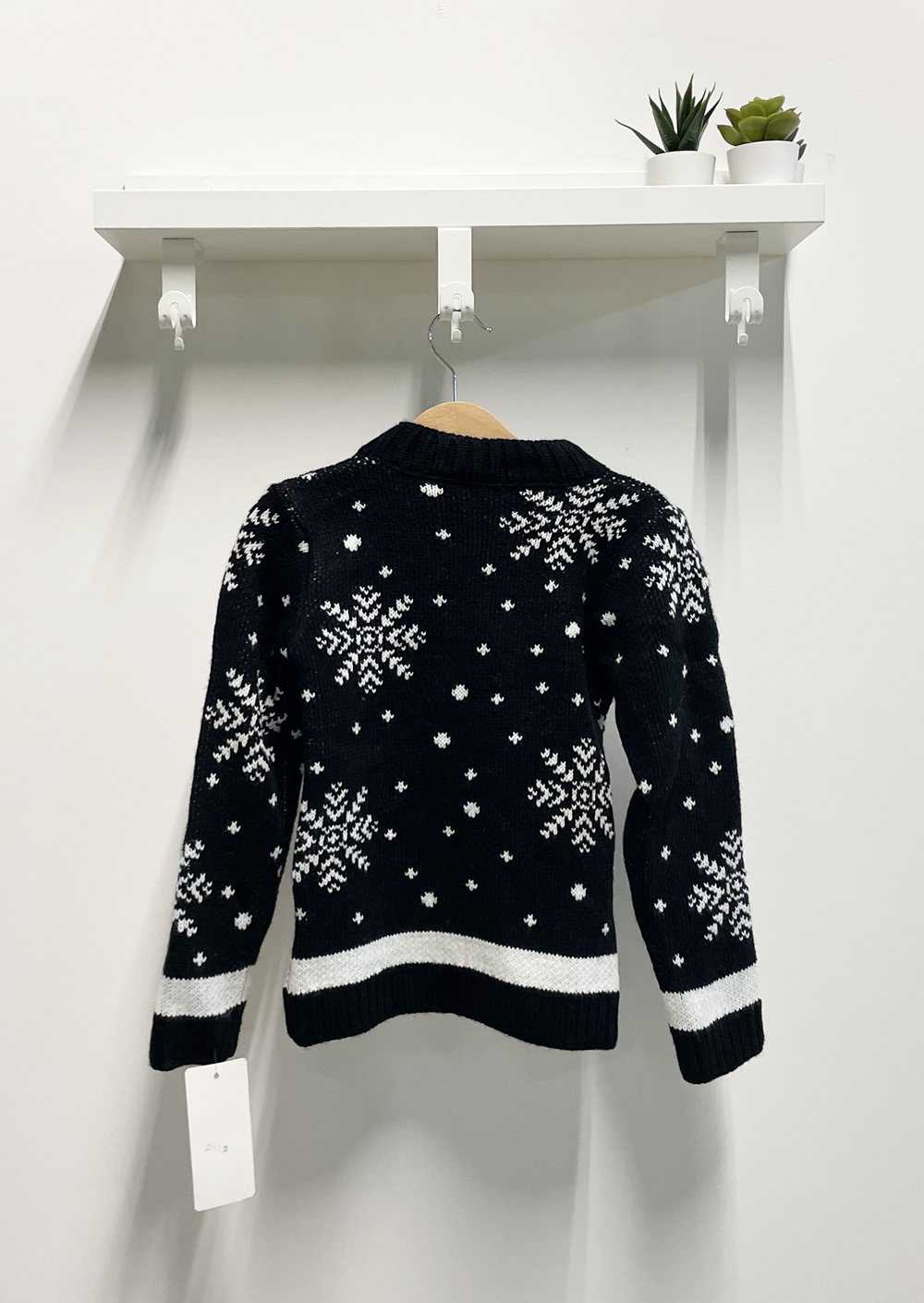 Black Reindeer Baby Sweater