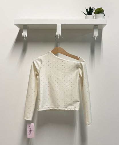 Maglia Bambina Kim Strass avorio drappeggiata