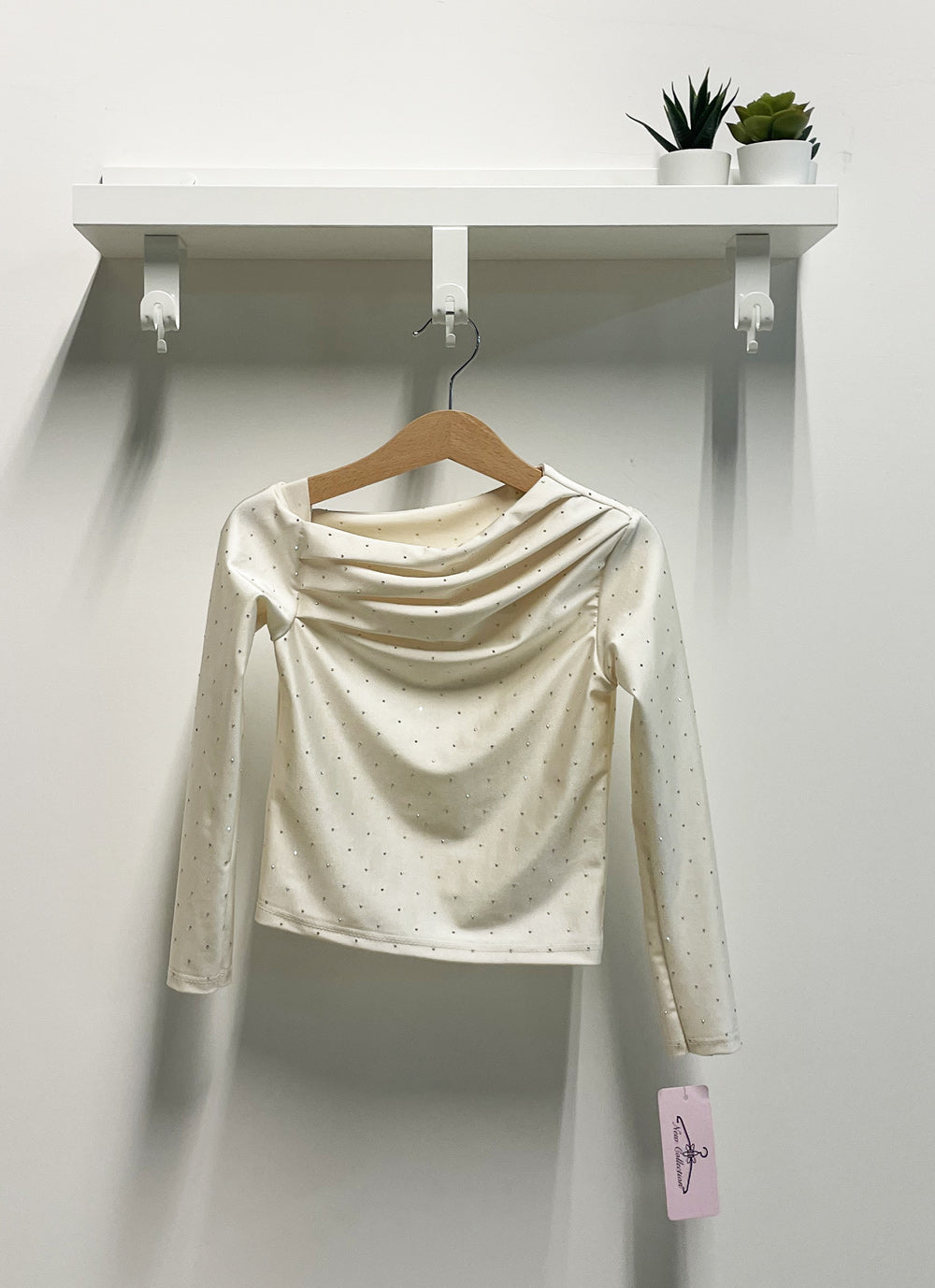 Maglia Bambina Kim Strass avorio drappeggiata