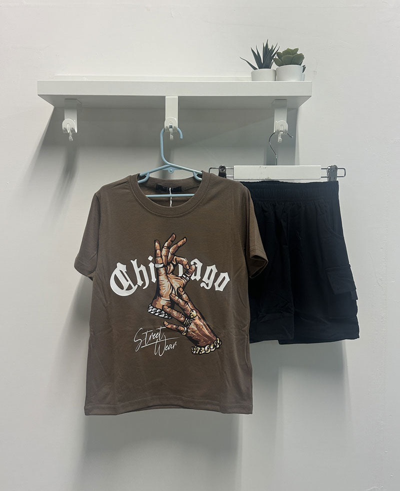 Completo Bambino Rapper Chicago marrone nero