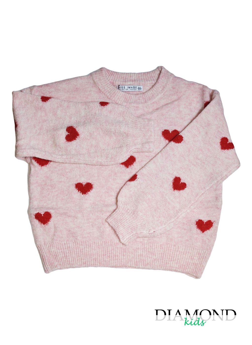 Maglioncino Bambina Cuori rosa
