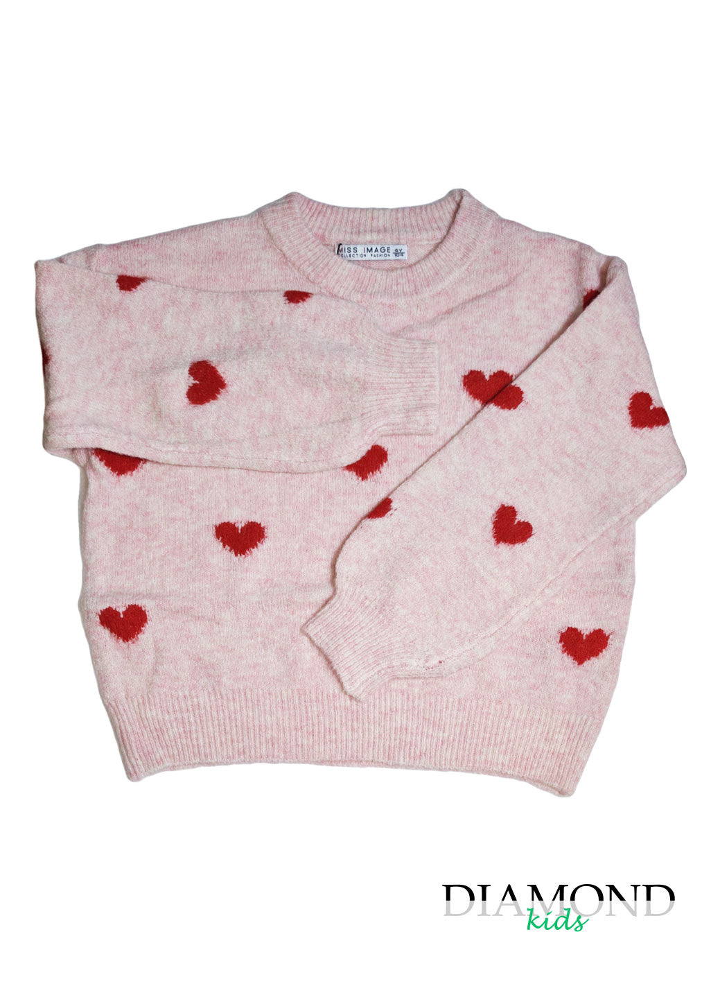 Maglioncino Bambina Cuori rosa