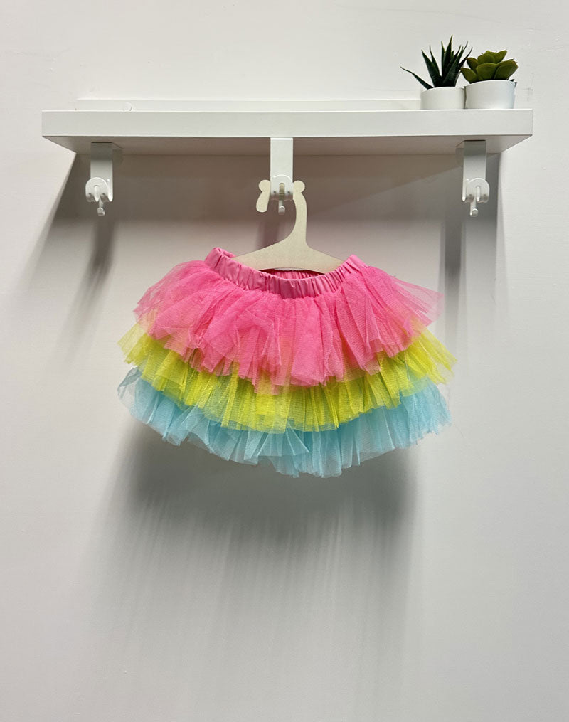 Completo Neonata Tulle multicolor rosa