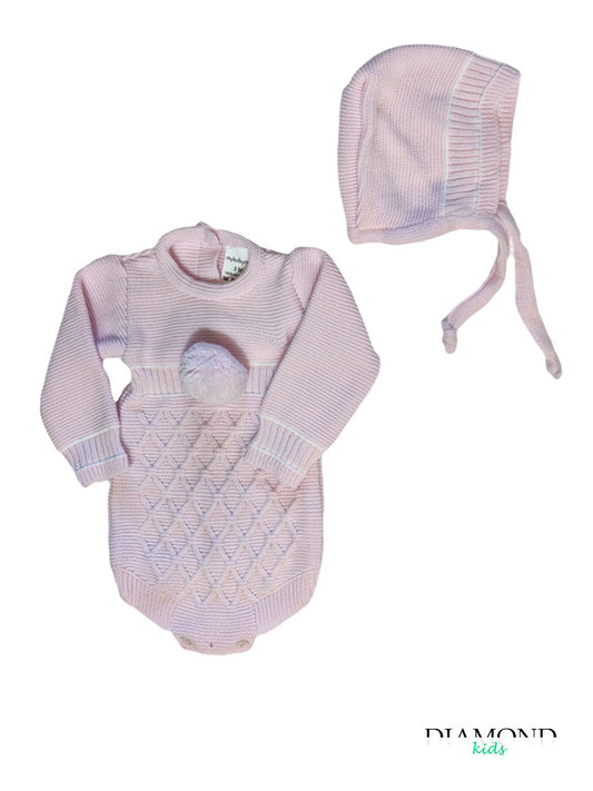 Completo Neonato MyBabyChic Ponpon rosa