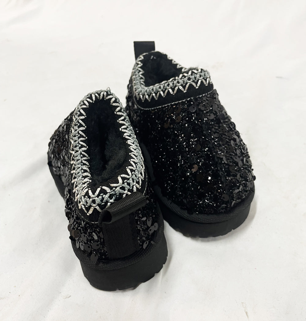 Tazz Glitter Black Girls Shoes