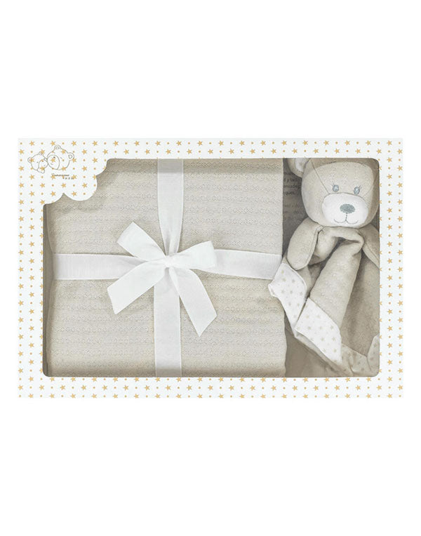 Set Dou dou e copertina Orsetto Batuffolini beige