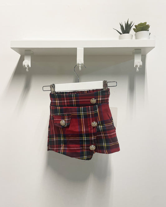 Skorts Neonata Scozzese rosso