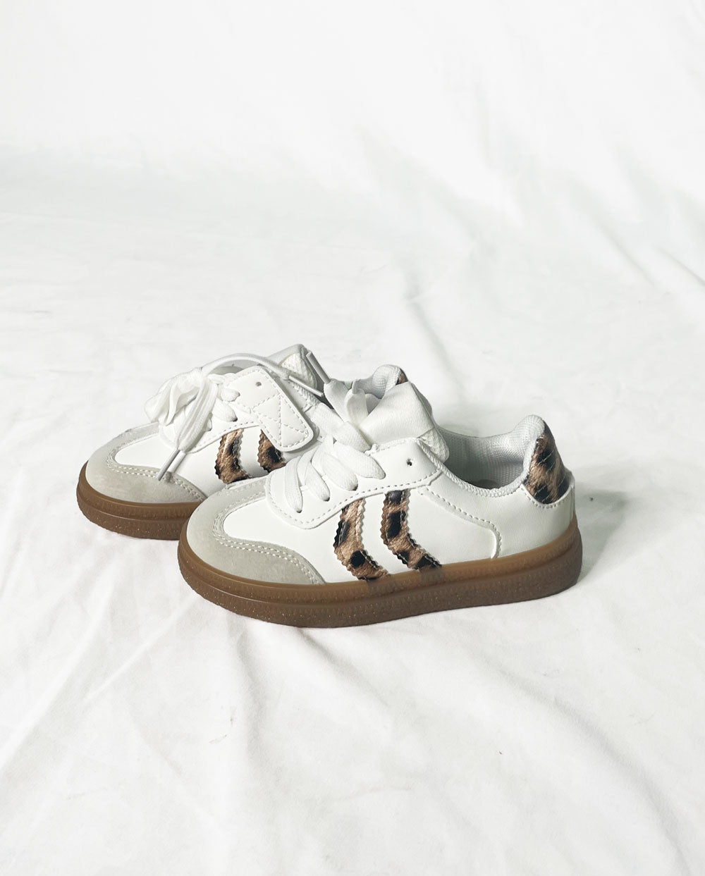White leopard girl sneakers