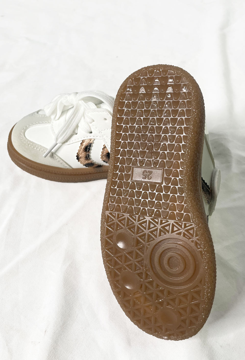 White leopard girl sneakers