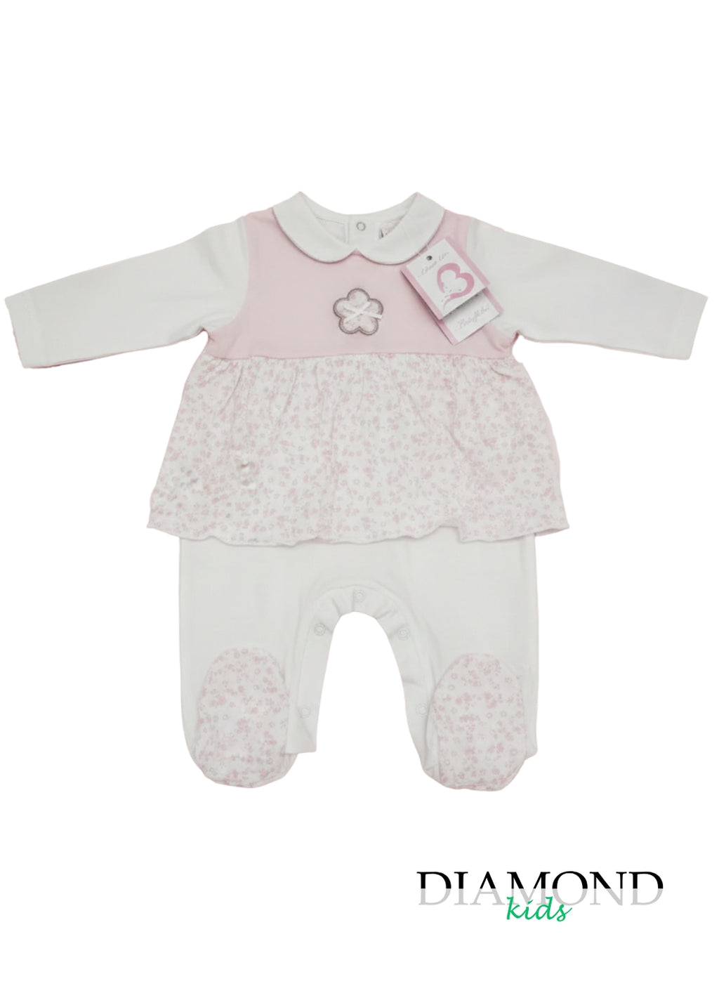 Tutina Neonata Batuffolini Fiore Strass rosa