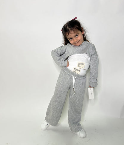 Completo Neonata Tuta grigio bianco