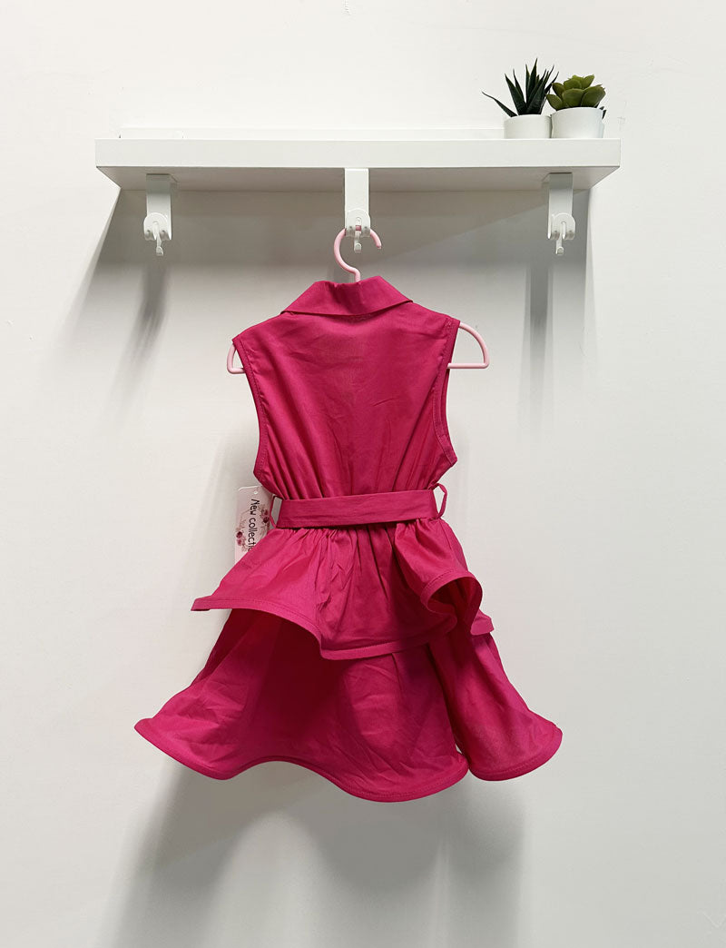 Abito Neonata Volant fucsia