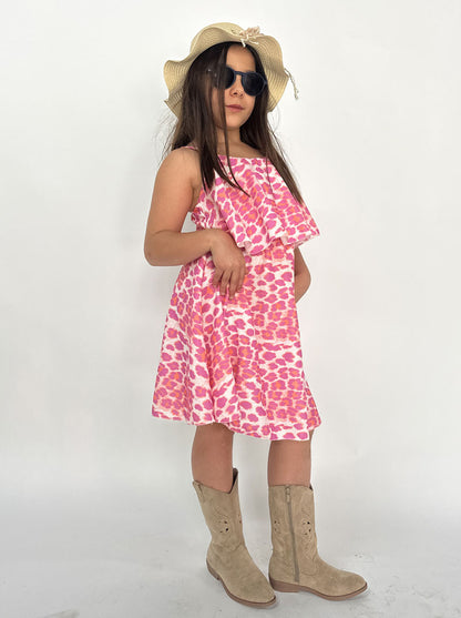 Abito Bambina Leopard Beach rosa
