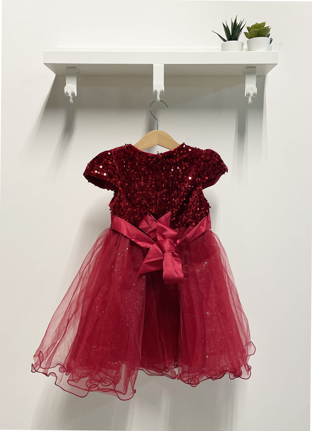 Elegance red tulle girl dress