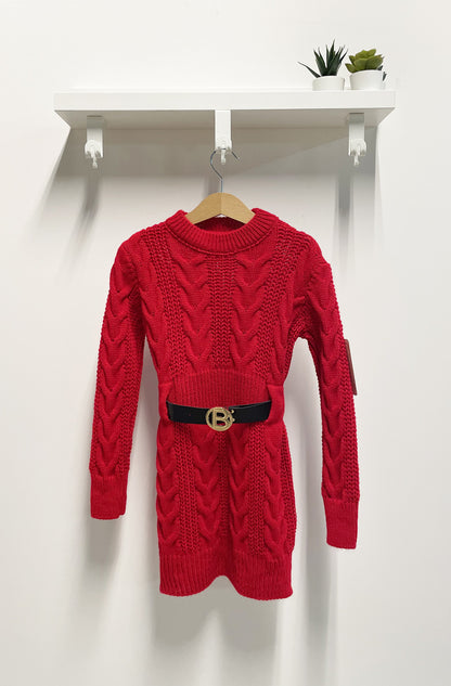 Abito Bambina Trecce B rosso
