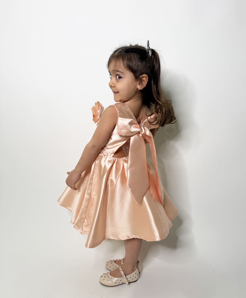 Abito Bambina Elegant fiore pesca