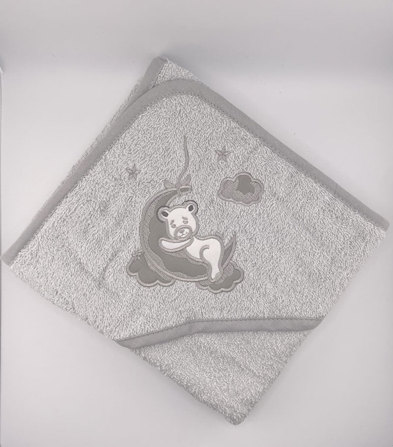 Accappatoio Neonato Orsetto Robybaby grigio