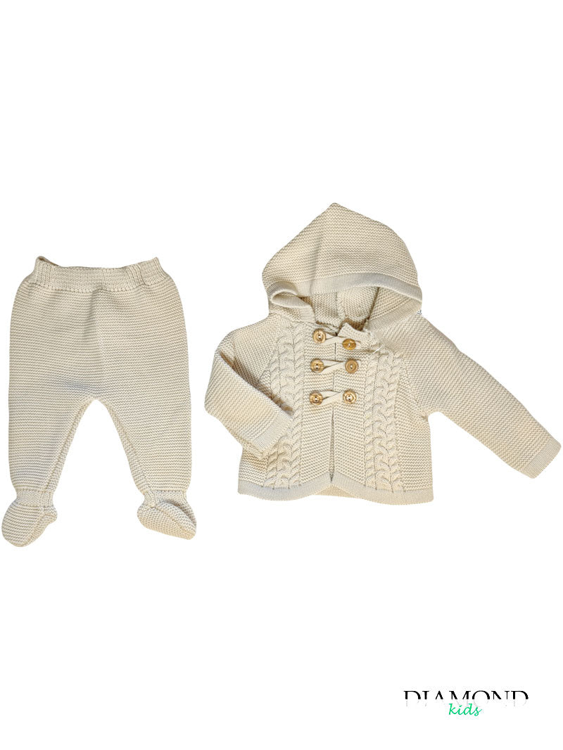 Completo Neonato MyBabyChic Alamari beige