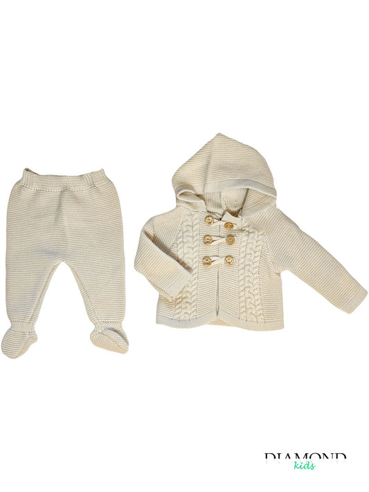Completo Neonato MyBabyChic Alamari beige