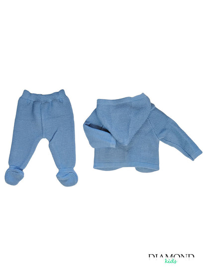 Completo Neonato MyBabyChic Alamari blu