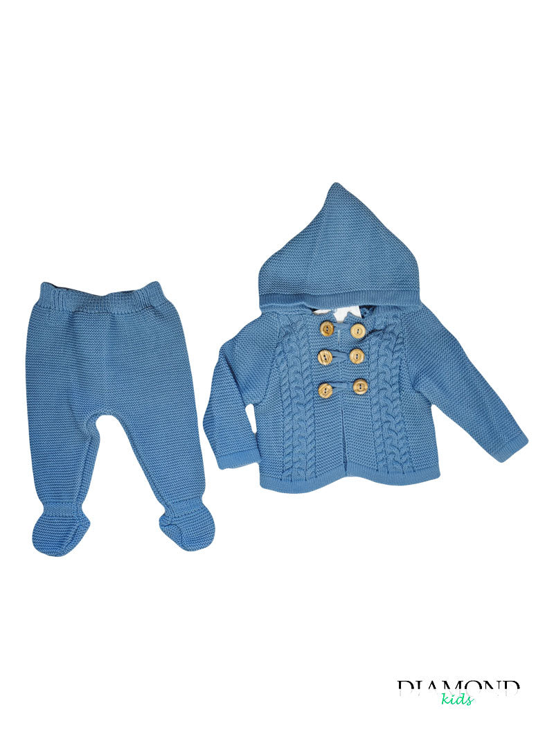 Completo Neonato MyBabyChic Alamari blu