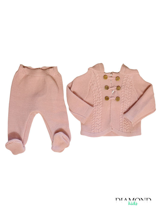 Completo Neonato MyBabyChic Alamari rosa