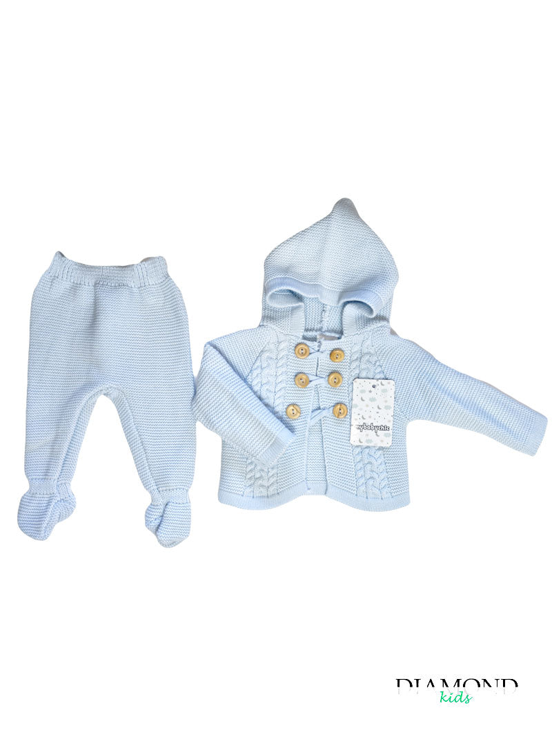 Completo Neonato MyBabyChic Alamari cielo