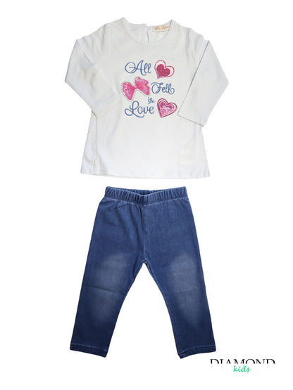 Completo Neonata all love bianco