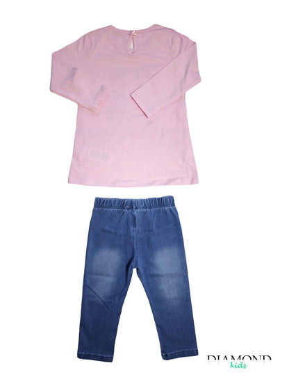 Completo Neonata all love rosa lilla