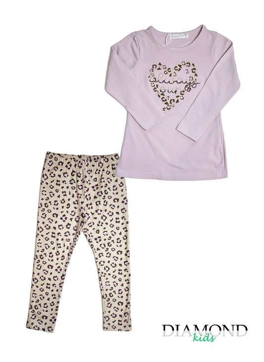 Completo Bambina Always animalier rosa