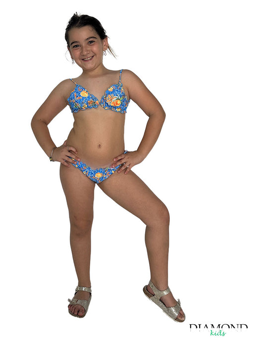 Costume Bambina Amalfi blu