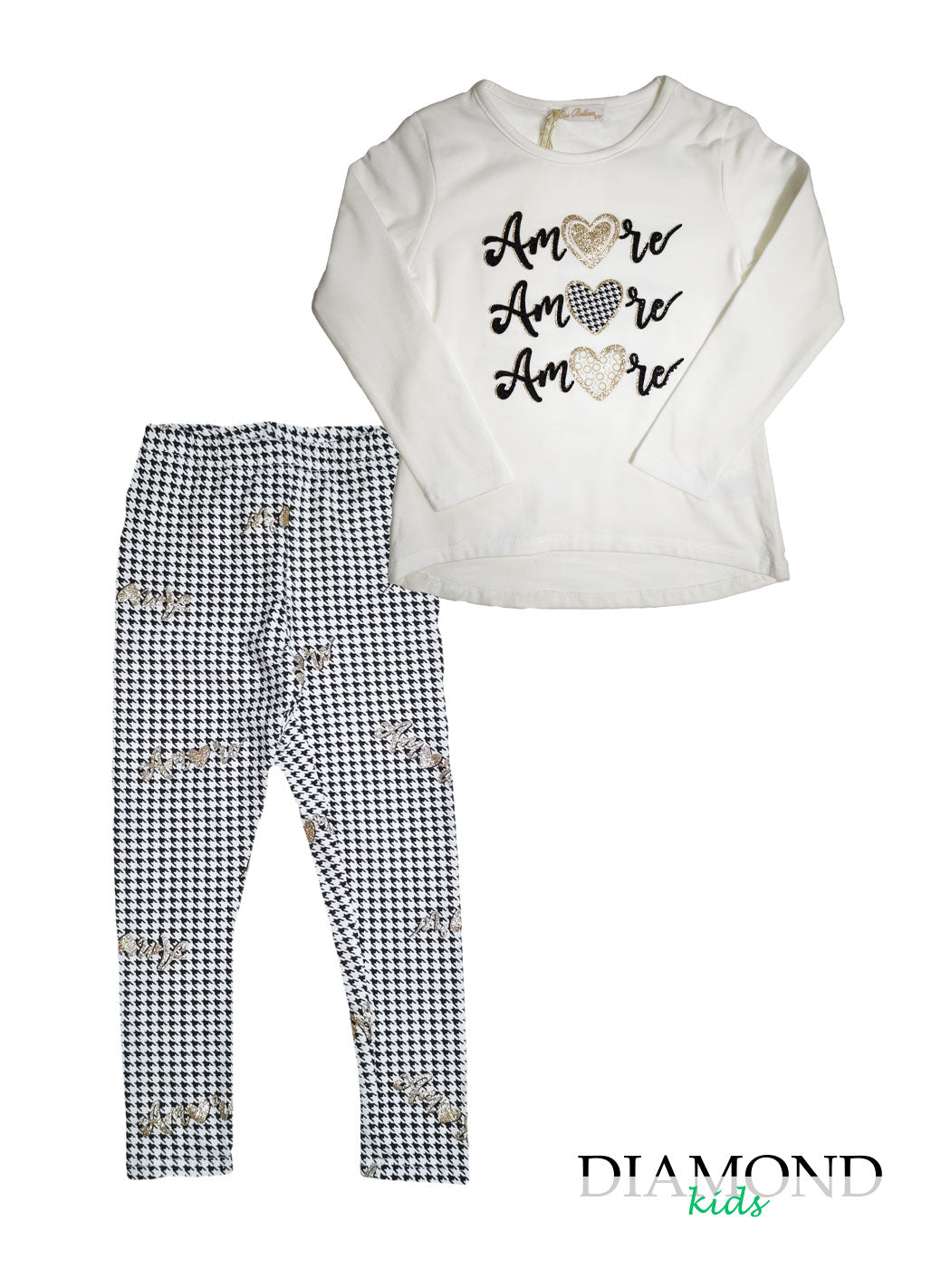 Completo Bambina Amore pied bianco