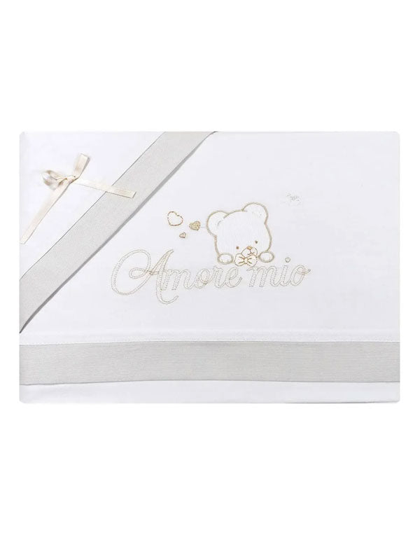 Set lenzuola culla Mio piccolo Amore mio beige