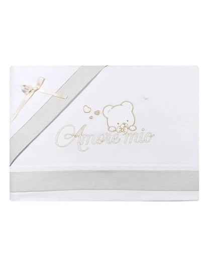 Set lenzuola culla Mio piccolo Amore mio beige