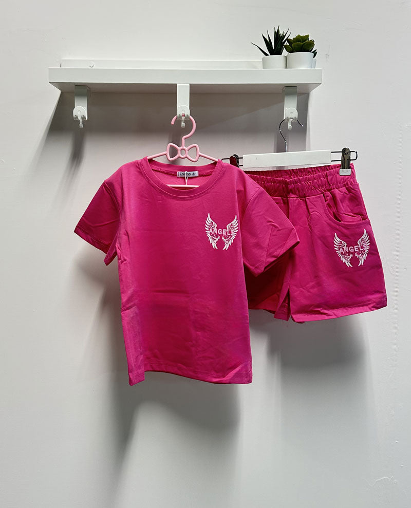 Completo Bambina Angel fucsia