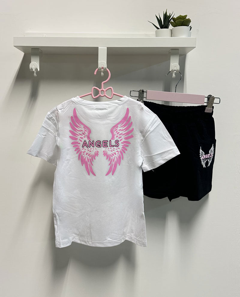 Completo Bambina Angel bianco e nero