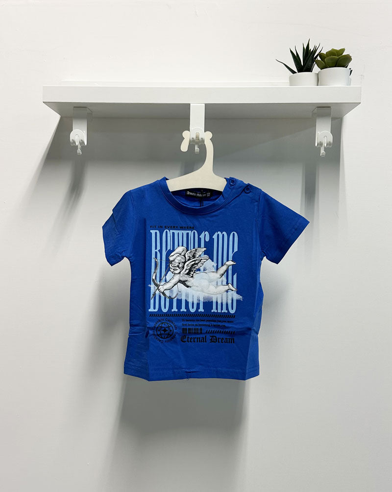 T-shirt Neonato Angel blu elettrico