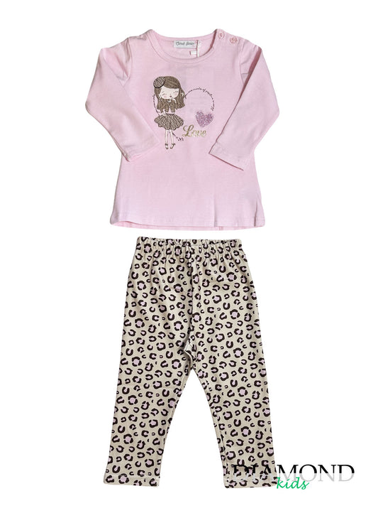 Completo Neonata AnimalierLove rosa