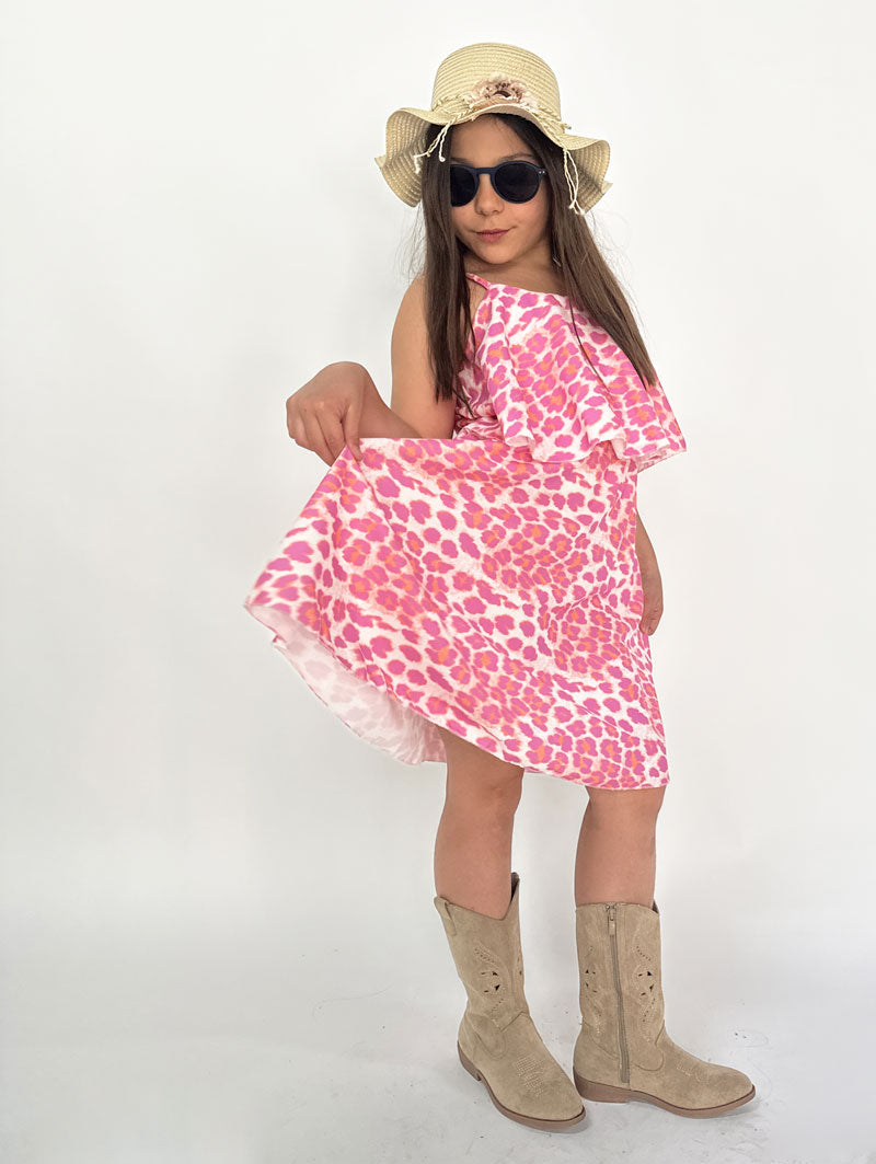 Abito Bambina Leopard Beach rosa